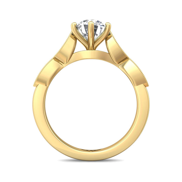 FlyerFit Micropave 14K Yellow Gold Engagement Ring