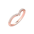 FlyerFit Micropave 14K Pink Gold Wedding Band