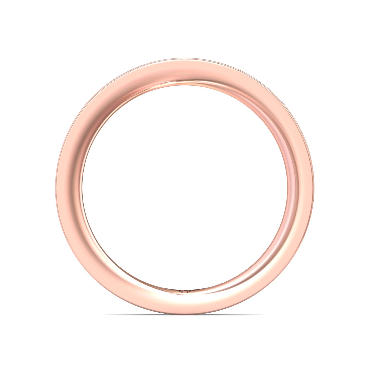 FlyerFit Micropave 18K Pink Gold Wedding Band