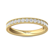 FlyerFit Micropave 14K Yellow Gold Wedding Band