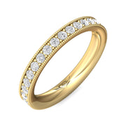 FlyerFit Micropave 14K Yellow Gold Wedding Band