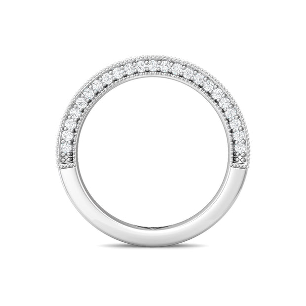 FlyerFit Micropave 18K White Gold Wedding Band