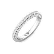 FlyerFit Micropave 18K White Gold Wedding Band