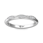 FlyerFit Micropave 14K White Gold Wedding Band