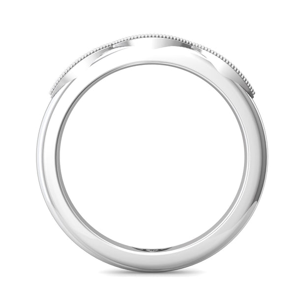 FlyerFit Micropave 14K White Gold Wedding Band