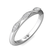 FlyerFit Micropave 14K White Gold Wedding Band