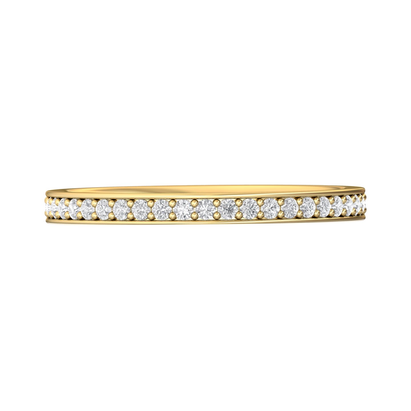 FlyerFit Micropave 14K Yellow Gold Wedding Band