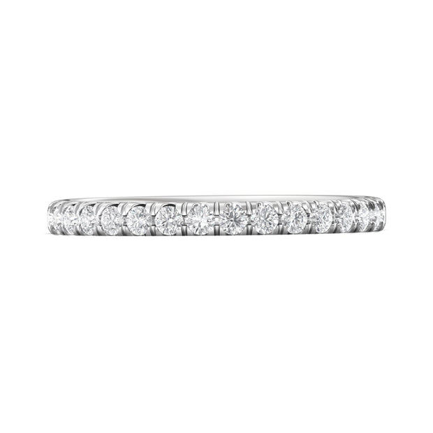 FlyerFit Micropave 18K White Gold Wedding Band