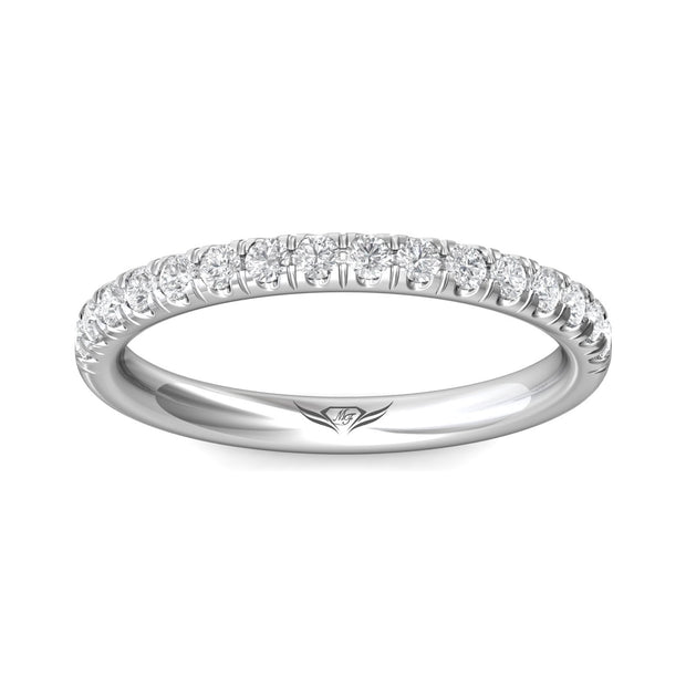 FlyerFit Micropave 18K White Gold Wedding Band