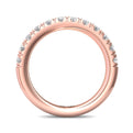 FlyerFit Micropave 18K Pink Gold Wedding Band