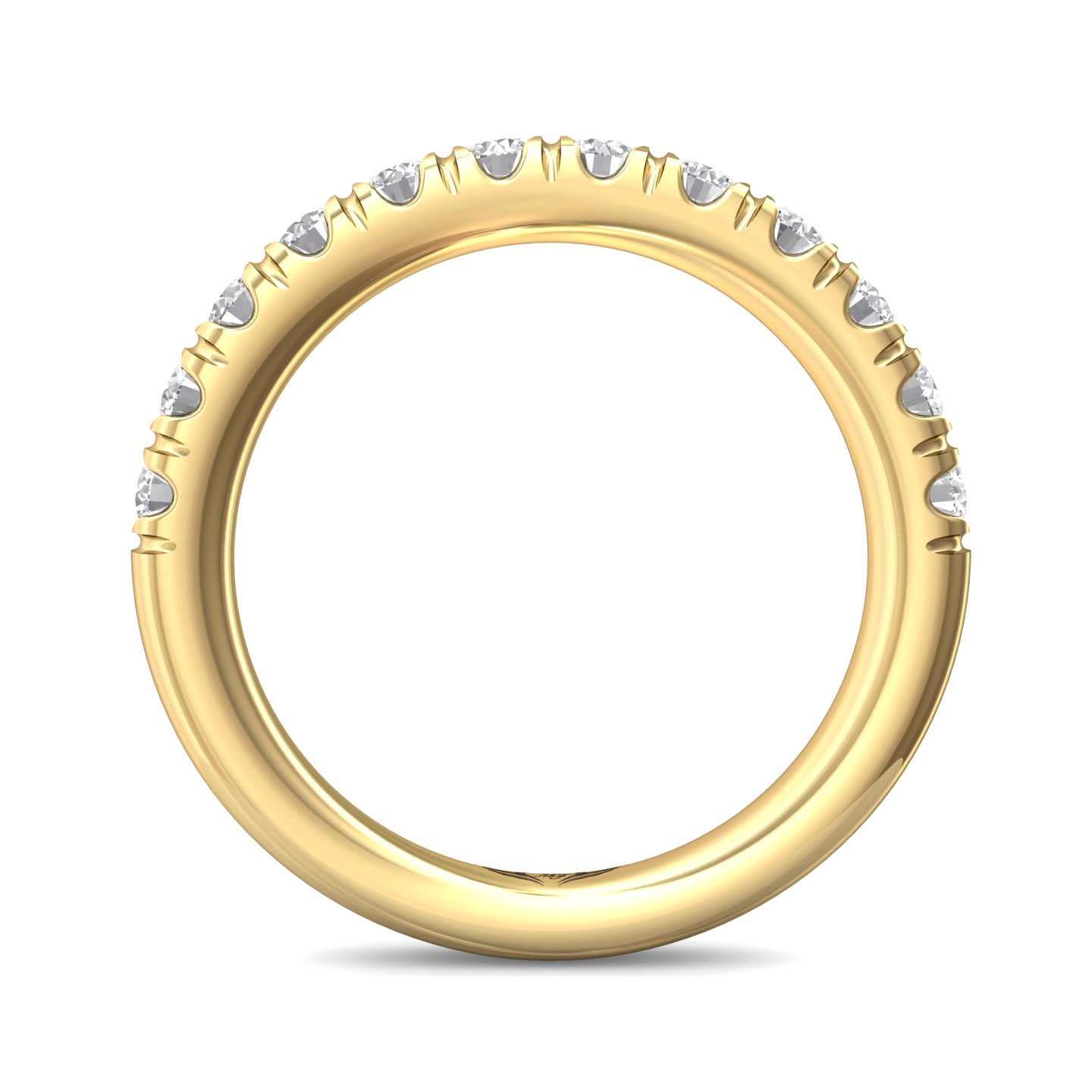 FlyerFit Micropave 14K Yellow Gold Wedding Band