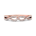 FlyerFit Micropave 14K Pink Gold Wedding Band