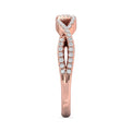 FlyerFit Micropave 14K Pink Gold Wedding Band