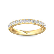 FlyerFit Micropave 14K Yellow Gold Wedding Band