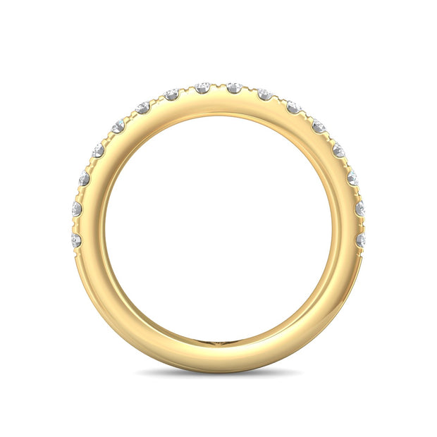 FlyerFit Micropave 14K Yellow Gold Wedding Band