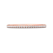 FlyerFit Micropave 14K Pink Gold Wedding Band