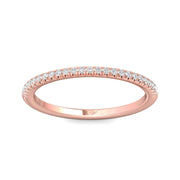 FlyerFit Micropave 14K Pink Gold Wedding Band