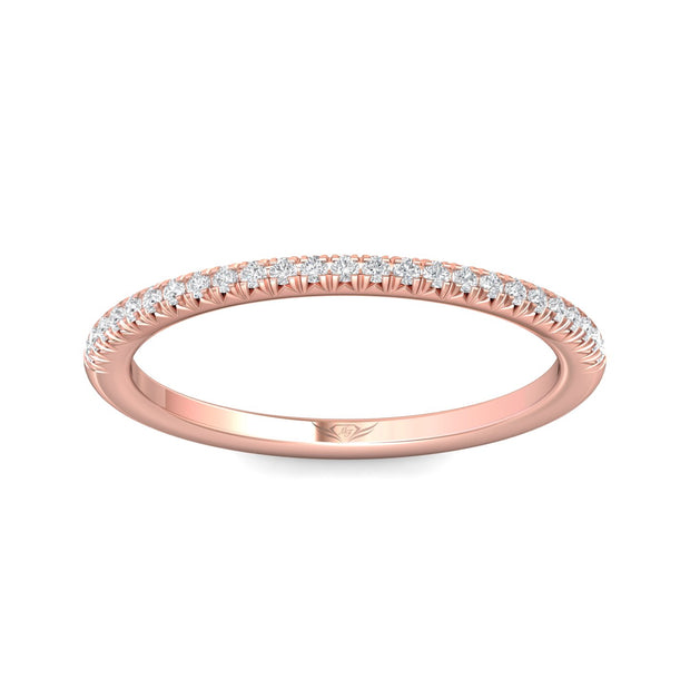 FlyerFit Micropave 14K Pink Gold Wedding Band