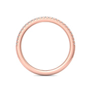 FlyerFit Micropave 14K Pink Gold Wedding Band