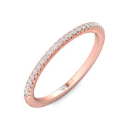 FlyerFit Micropave 14K Pink Gold Wedding Band