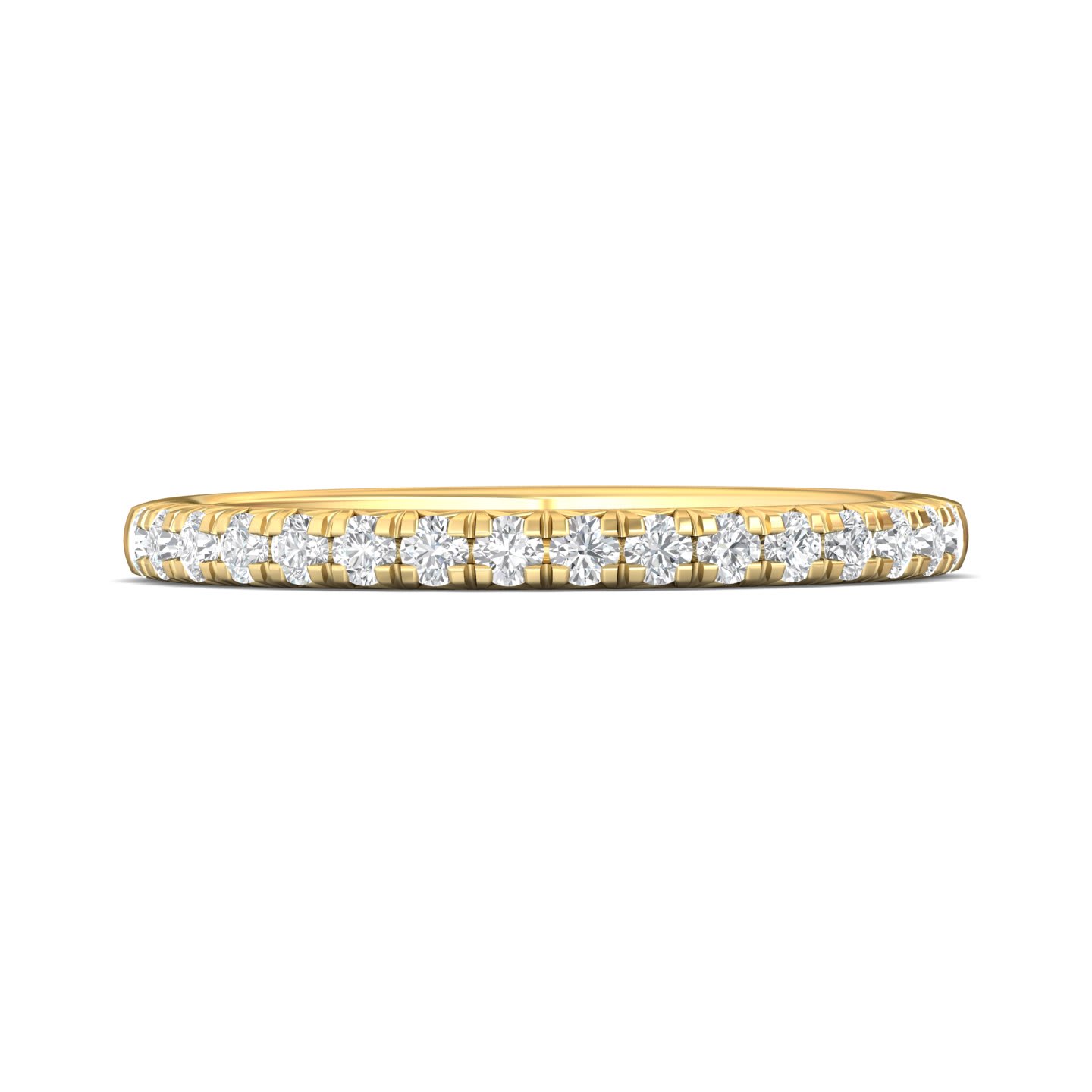 FlyerFit Micropave 18K Yellow Gold Wedding Band