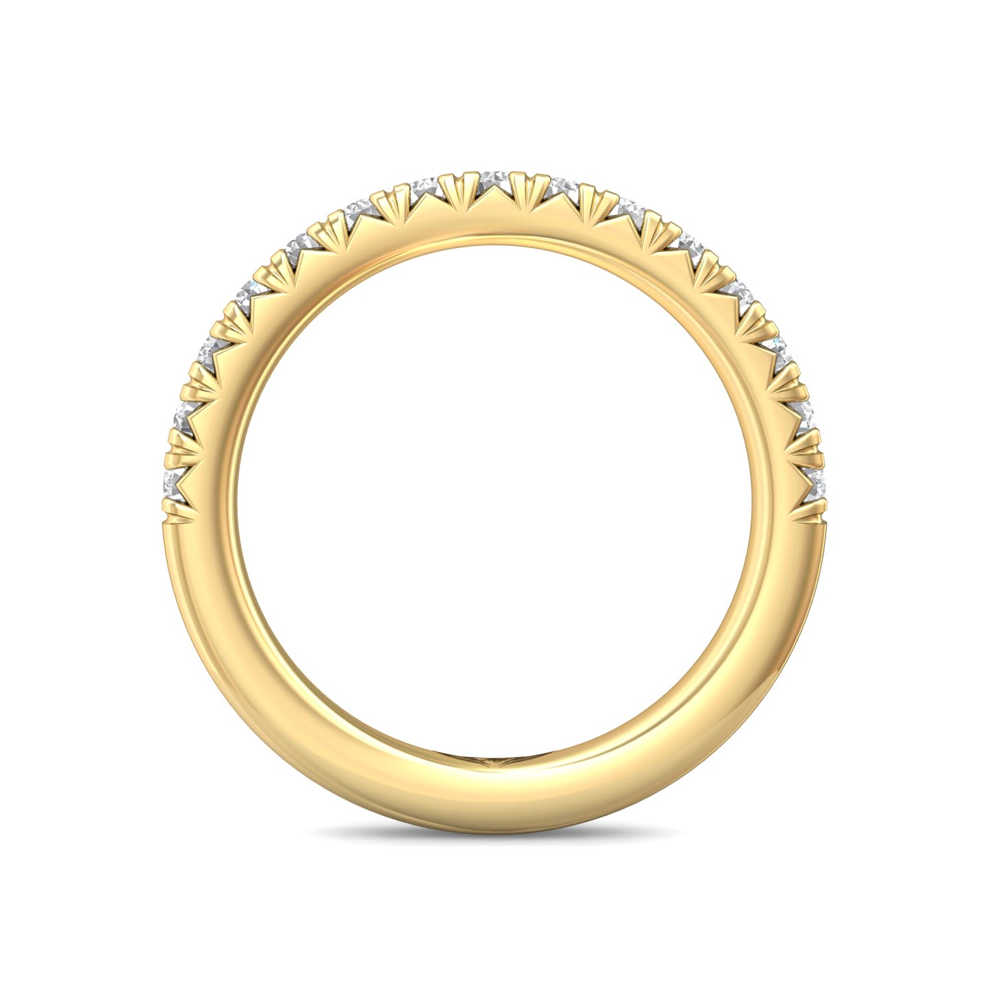 FlyerFit Micropave 14K Yellow Gold Wedding Band