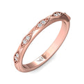 FlyerFit Micropave 18K Pink Gold Wedding Band