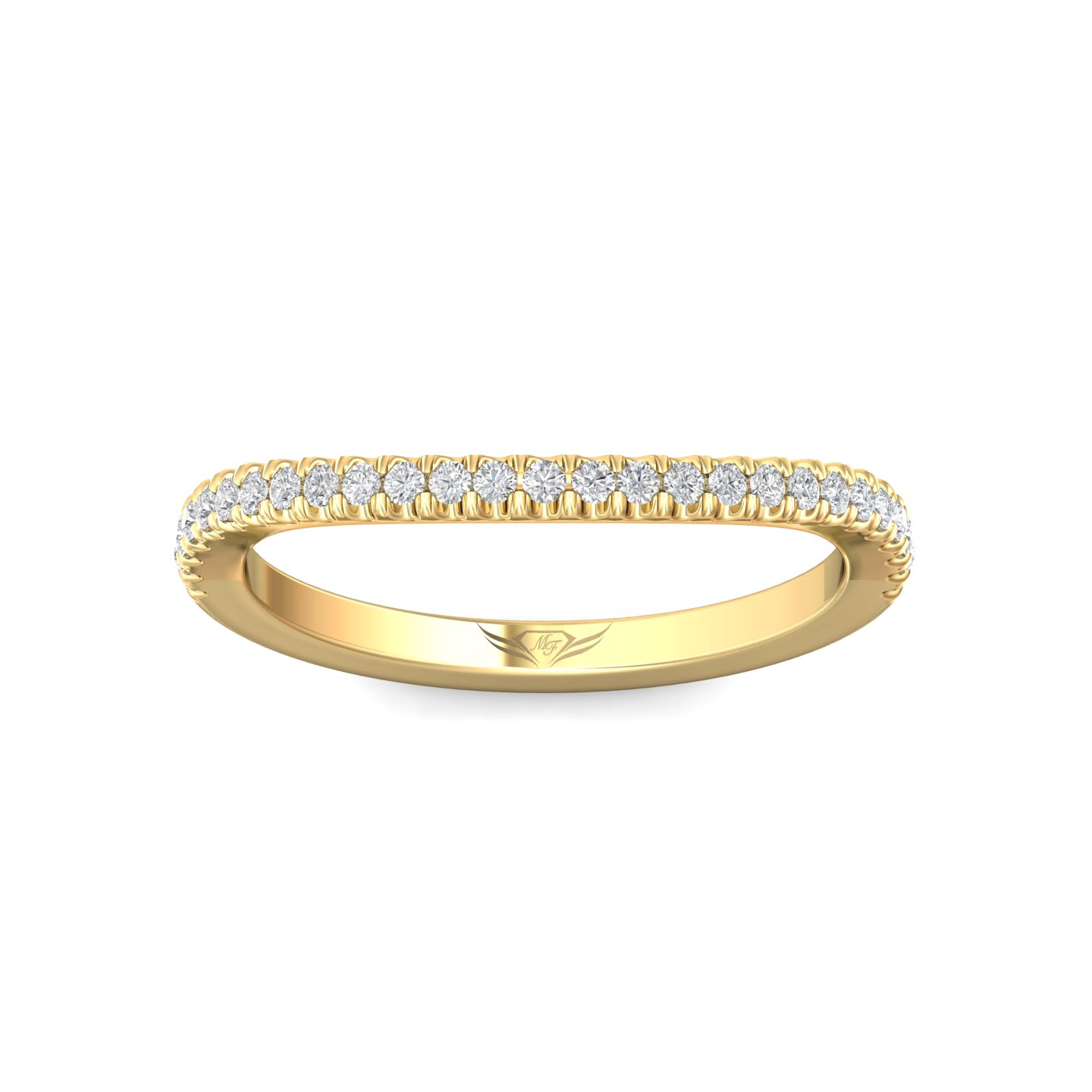 FlyerFit Micropave 14K Yellow Gold Wedding Band