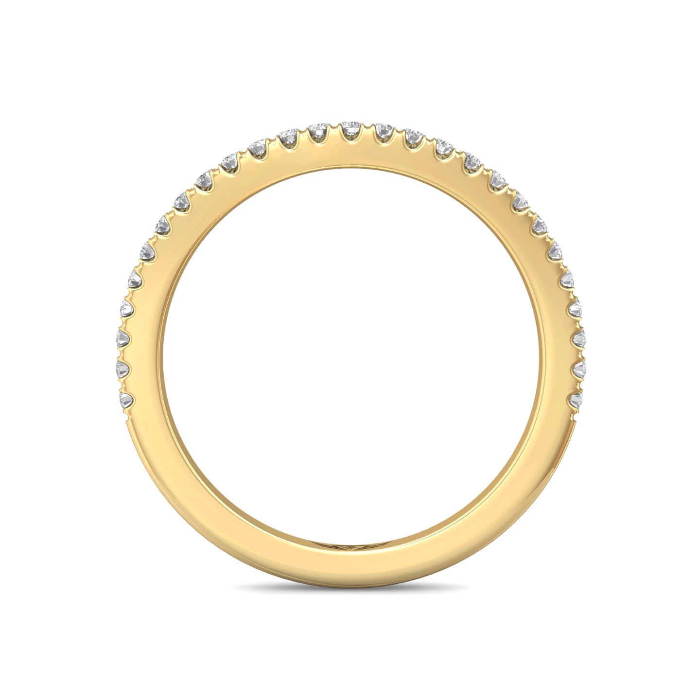 FlyerFit Micropave 14K Yellow Gold Wedding Band