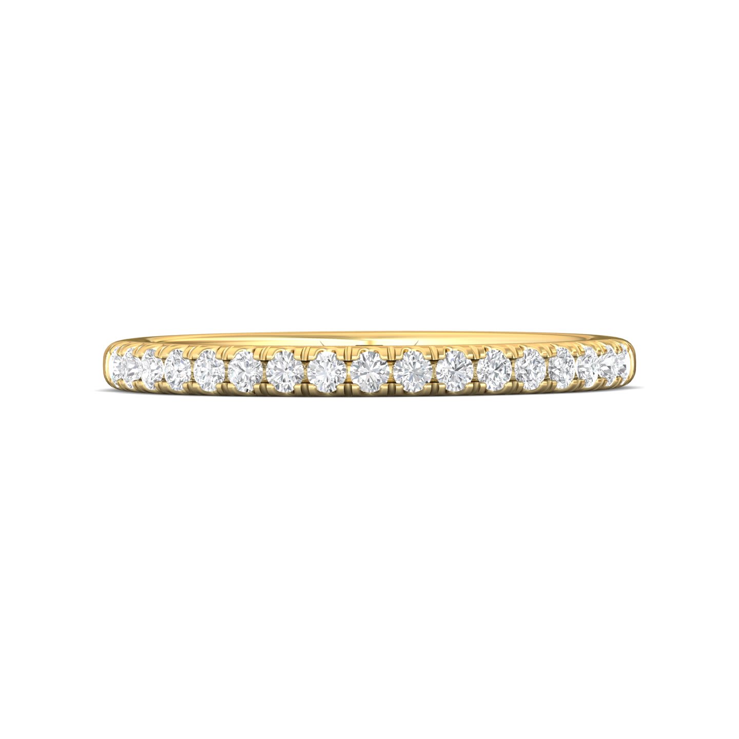 FlyerFit Micropave 18K Yellow Gold Wedding Band