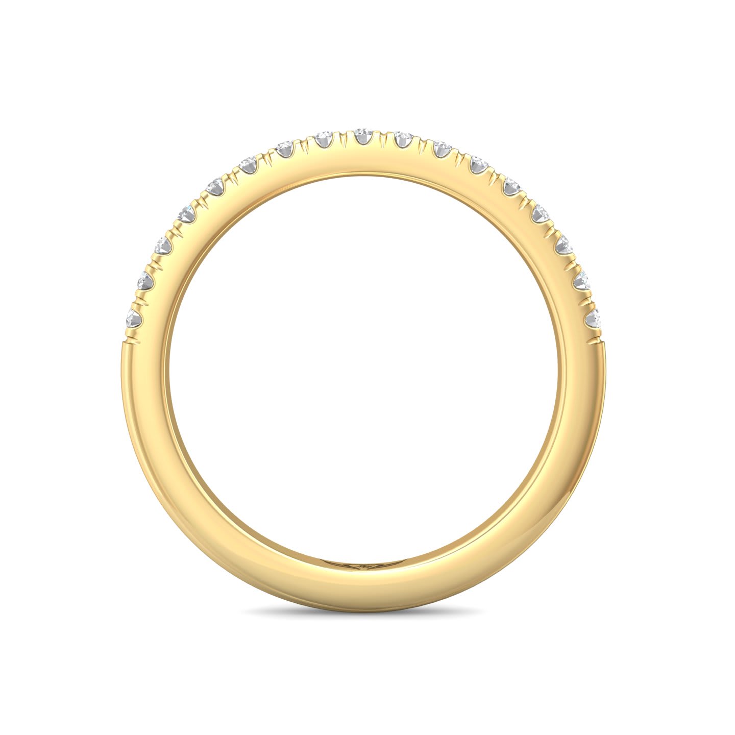 FlyerFit Micropave 18K Yellow Gold Wedding Band