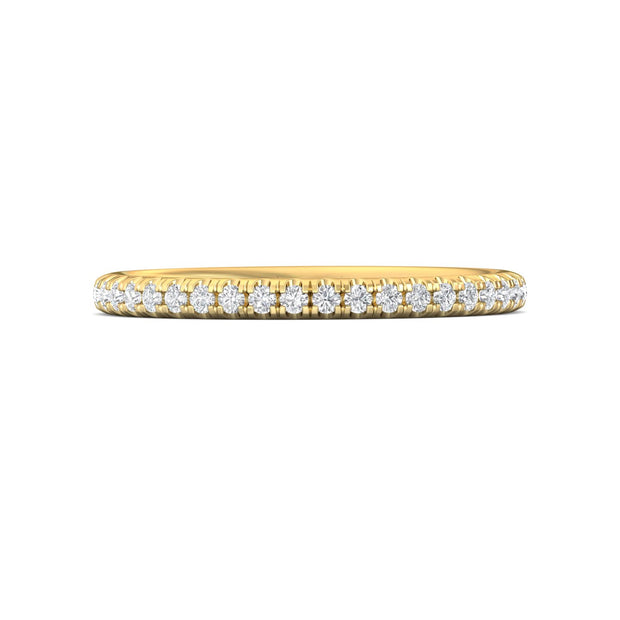 FlyerFit Micropave 18K Yellow Gold Wedding Band