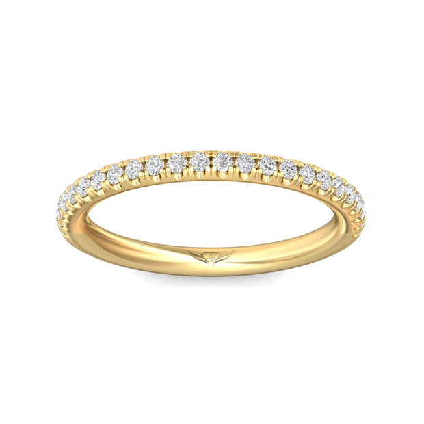 FlyerFit Micropave 18K Yellow Gold Wedding Band