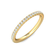 FlyerFit Micropave 18K Yellow Gold Wedding Band