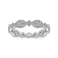 Gabriel & Co | 14K White Gold Marquise Station Cluster Diamond Stackable Ring