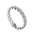 Gabriel & Co | 14K White Gold Scalloped Marquise Stackable Diamond Ring