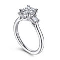 Gabriel & Co | Sanaa - 14K White Gold Round 3 Stone Diamond Engagement Ring