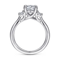 Gabriel & Co | Sanaa - 14K White Gold Round 3 Stone Diamond Engagement Ring