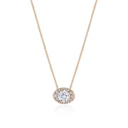 17"" Horizontal Oval Bloom Diamond Necklace