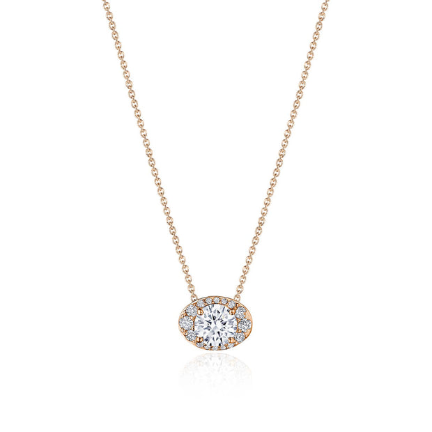 17"" Horizontal Oval Bloom Diamond Necklace