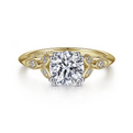 Gabriel & Co | Celia - 14K White-Yellow Gold Round Diamond Engagement Ring