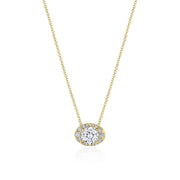 17"" Horizontal Oval Bloom Diamond Necklace