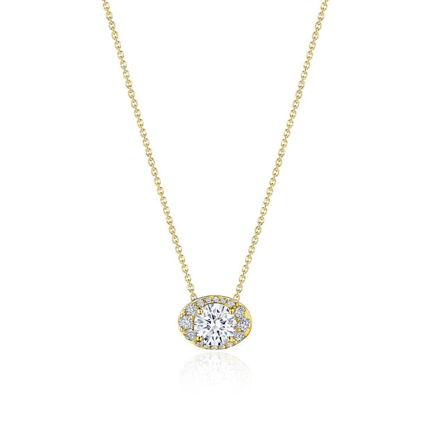 17"" Horizontal Oval Bloom Diamond Necklace