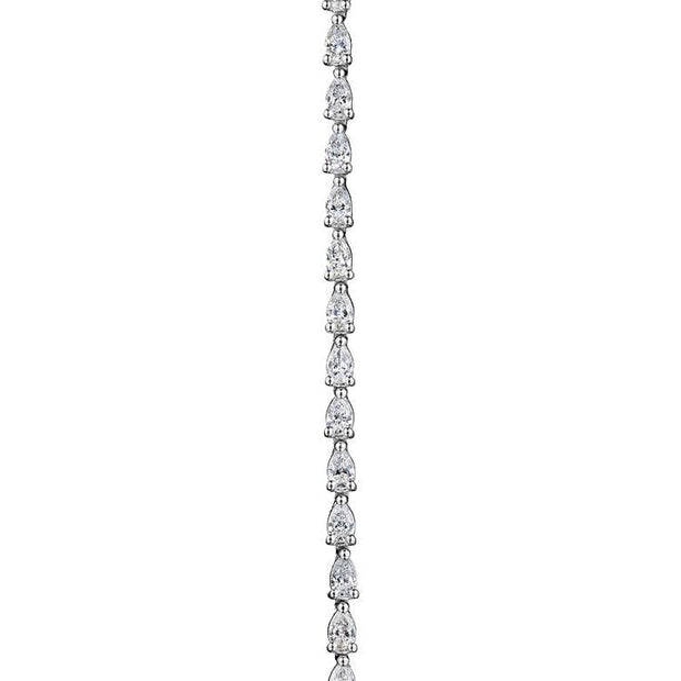 Pear Diamond Tennis Bracelet in 18k White Gold