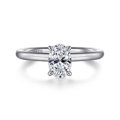 Gabriel & Co | Lark - 14K White Gold Oval Solitaire Engagement Ring