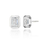 Emerald Diamond Stud Earring - 4.1ct