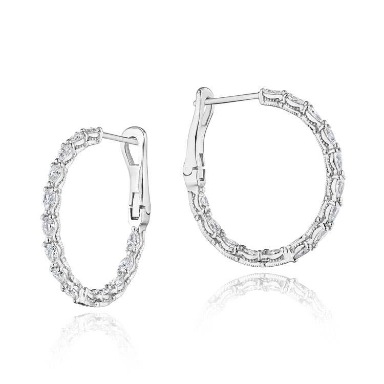 Large Hoop Earrings in 18k White Gold