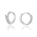 Medium Hoop Pear Diamond Earrings in 18k White Gold