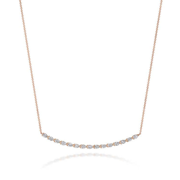 Pear Diamond Necklace in 18k Rose Gold