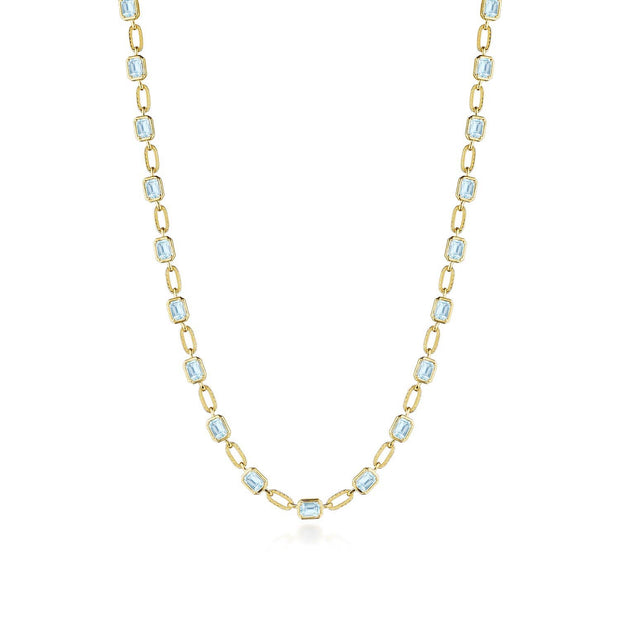 Sky Blue Topaz Link Necklace